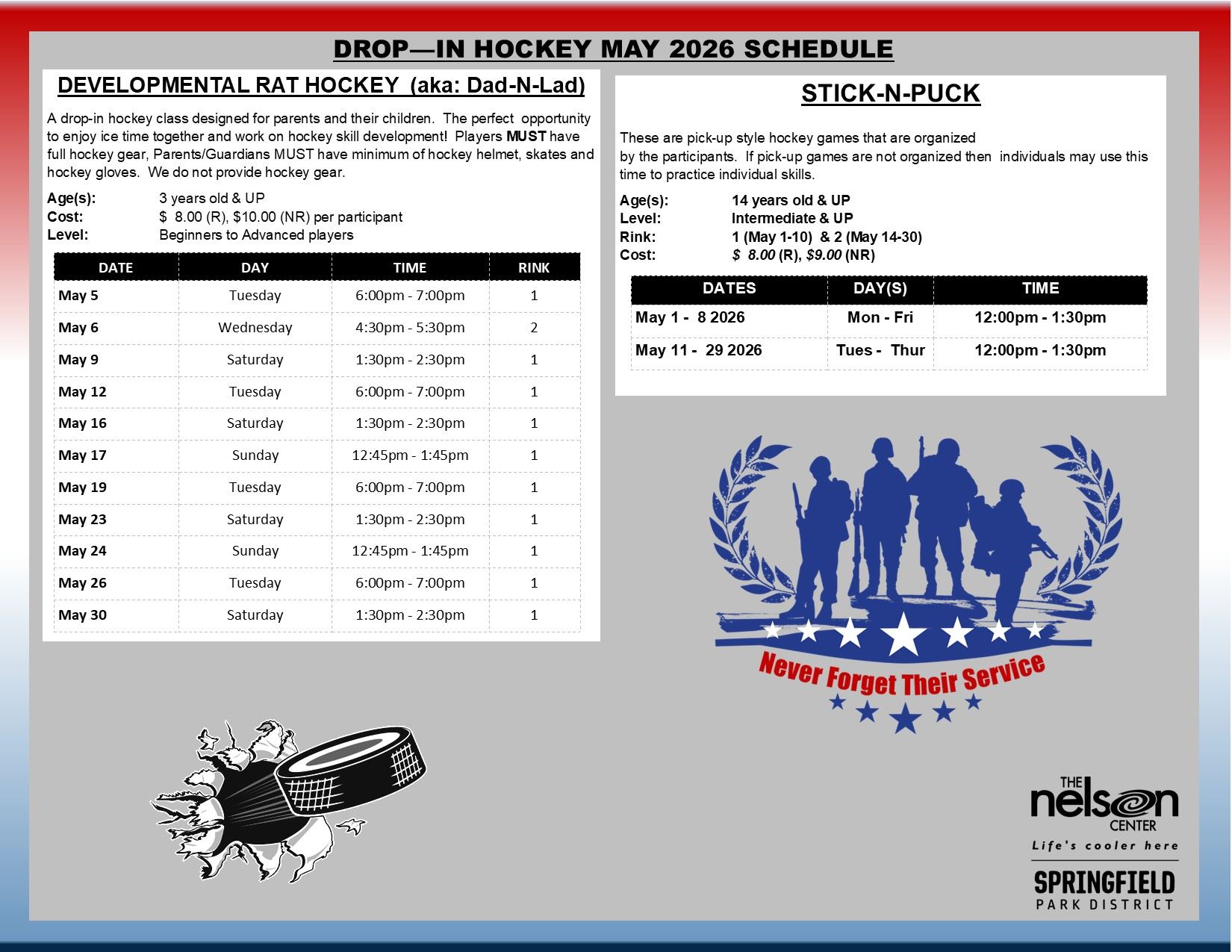 May Drop-In Schedule